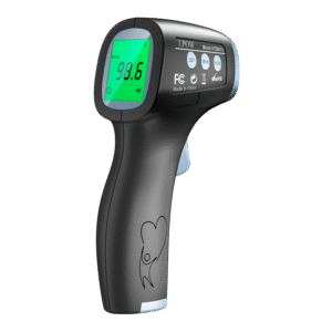 LPOW Forehead Digital Thermometer,The Non-Contact Infrared Thermometer for Babies,Kids&Adults,1s Fast Reading with 3 Colors Backlight Fever Alarm and 50 Memories Recall