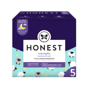 The Honest Company Overnight Baby Diapers, Sleepy Sheep, Size 5, 44 ct
