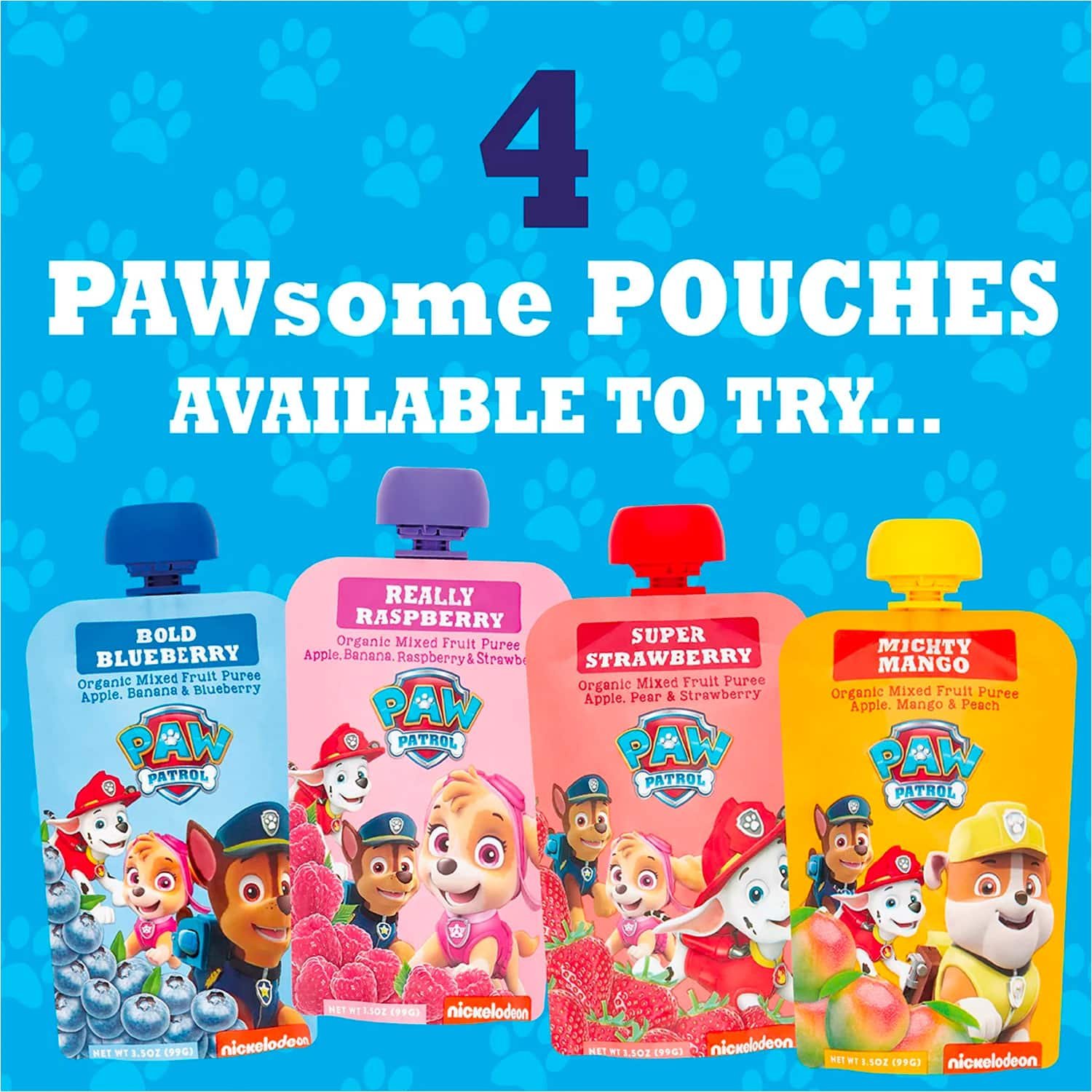 Paw Patrol Bold Blueberry Organic Mixed Fruit Puree, 3.5 oz - Image 3